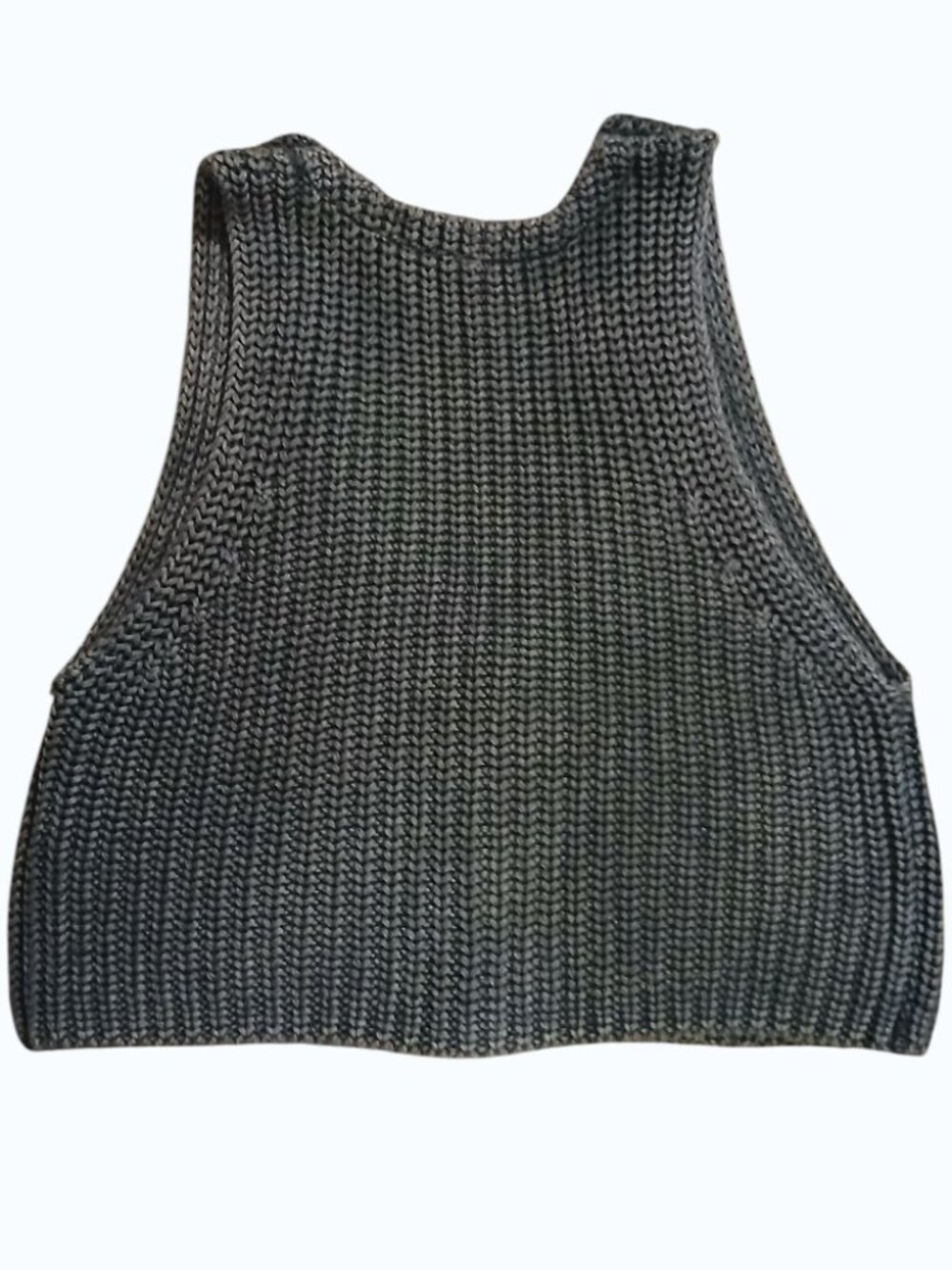 FREE PEOPLE Gray Chunky Knit Button Front Vest - EUC - Picture 5 of 14